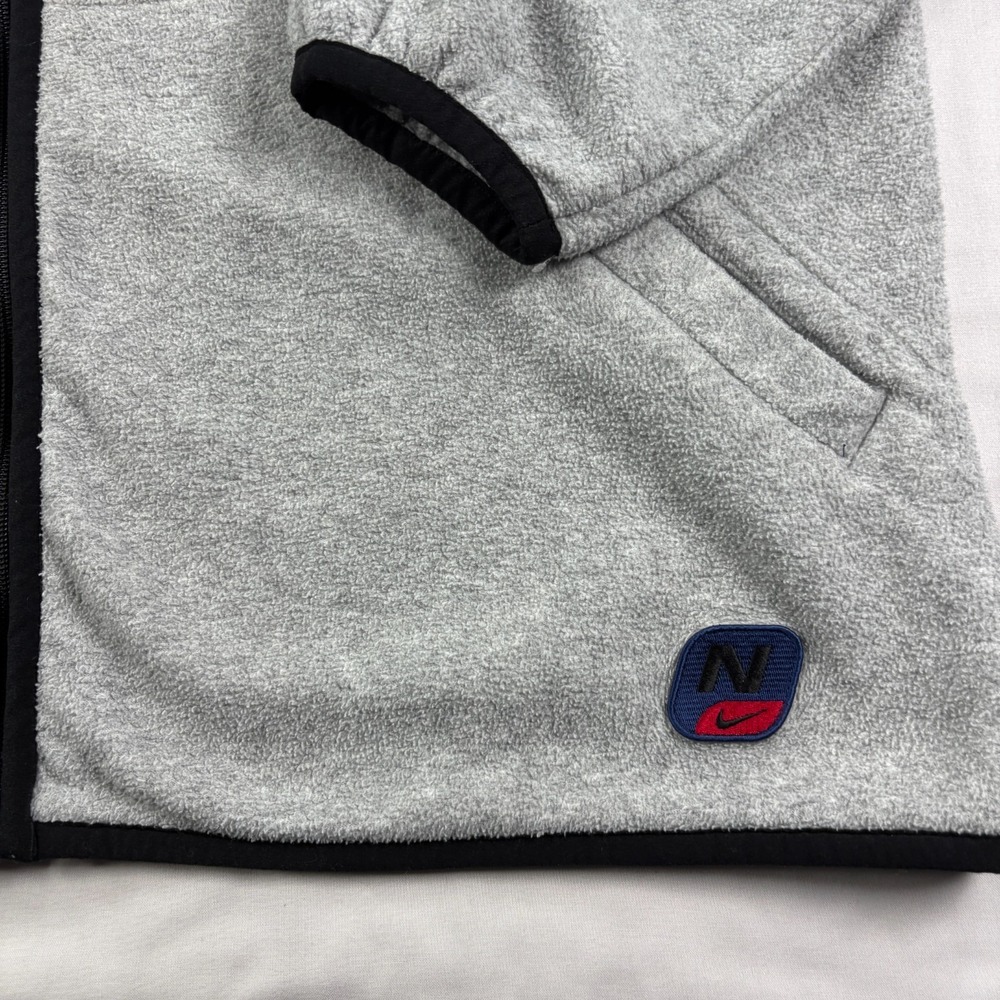 Vintage 90s Nike Jacket Mens Large Gray Fleece Full Zip Pockets Casual - Picture 2 of 12